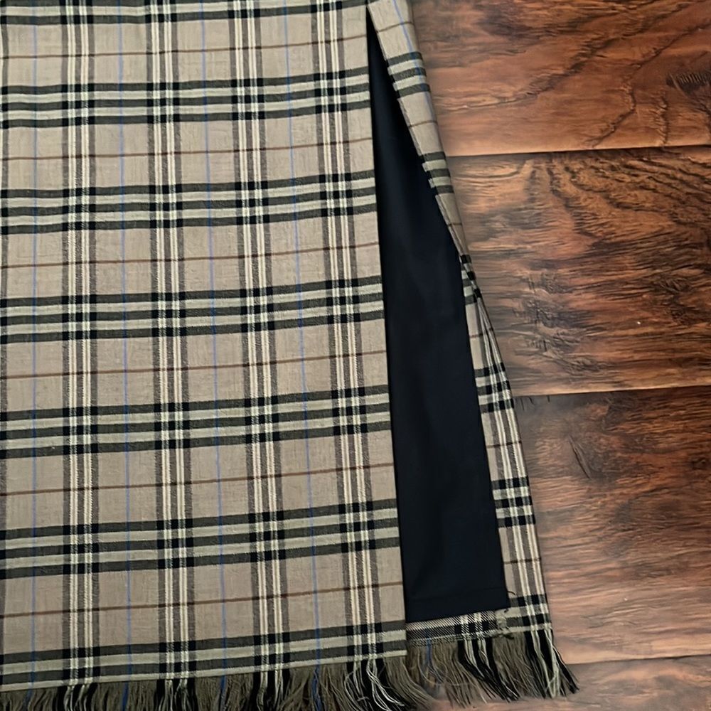 Vintage Rafaella Wool Plaid Fringe Skirt Boho Feminine Casual Slit Academia - Picture 4 of 9